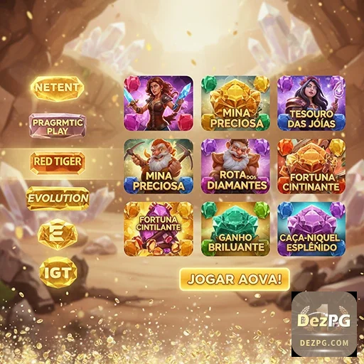 Ilustração de Explore jogos de cassino online na dezpg com grandes bônus